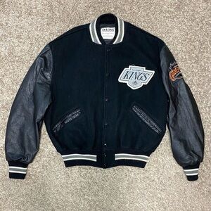 Vintage 1990's DeLong NHL LA Los Angeles Kings Letterman Hockey Jacket Men Large